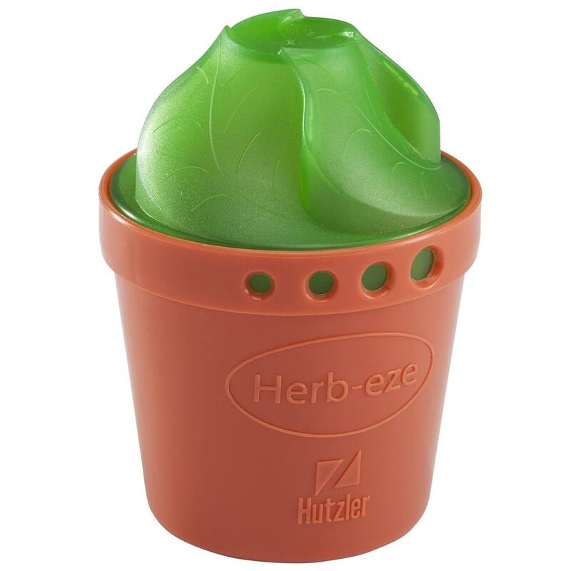 Hutzler Herb-Eze Herb Stripper & Freezer Storage Container - Strip, Measure, Collect and Store Fresh Herbs - Brown