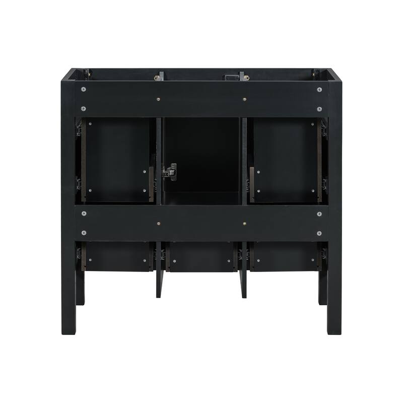 GDFStudio - Merrow Modern Freestanding Bathroom Vanity with with 5 Drawers& Soft Closing Doors (NOT INCLUDE BASIN SINK)