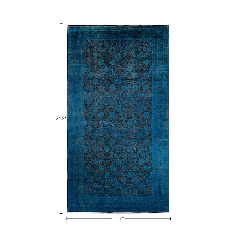 Overton Handknotted Wool Vintage Inspired Contemporary Overdyed Orange Area Rug - 18' 2" x 9' 3"