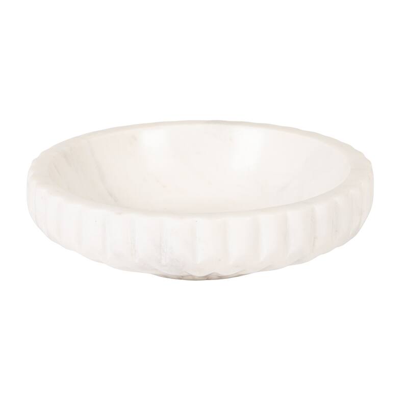 Marble Bowl - 9.0"L x 9.0"W x 2.5"H - White