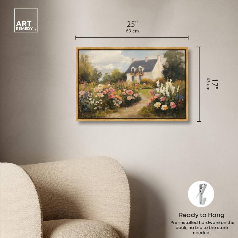 Floral Welcome Canvas by Art Remedy