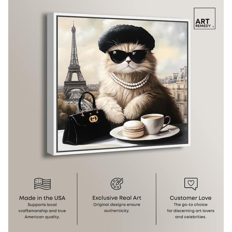 Cat in Paris Treats Canvas by Art Remedy