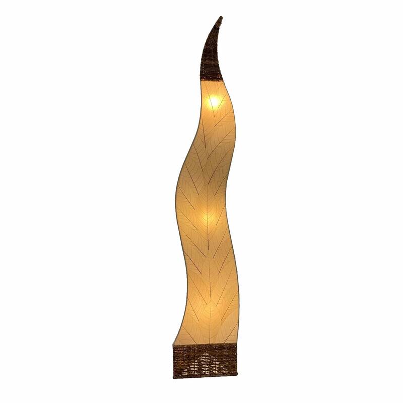 Eangee Handmade Flame Giant Lamp, Cocoa Leaves Shade, 13 x 13 x 72 in. - 13 x 13 x 72