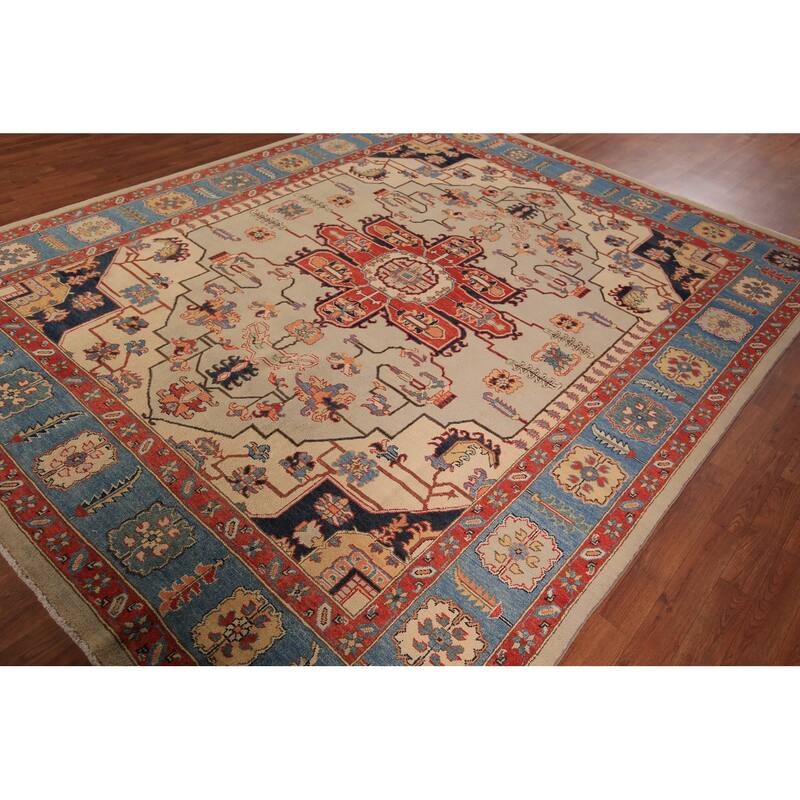 Vegetable Dye Heriz Area Rug Handmade Wool Carpet - 8'0" x 10'1"