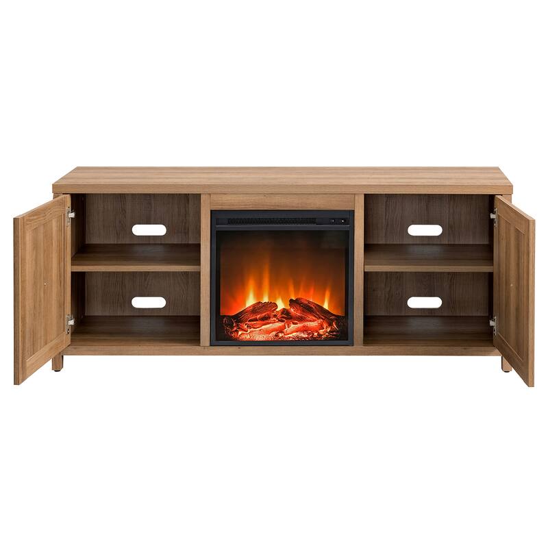 Granger 58" TV Stand with Log Fireplace Insert