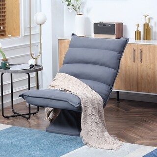 HOMCOM Swivel Floor Chair with Back Support, Microfiber Adjustable Video Gaming Chair, Grey