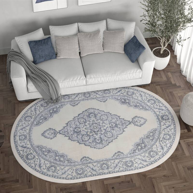 Carrington Shabby Chic Medallion Indoor Area Rug
