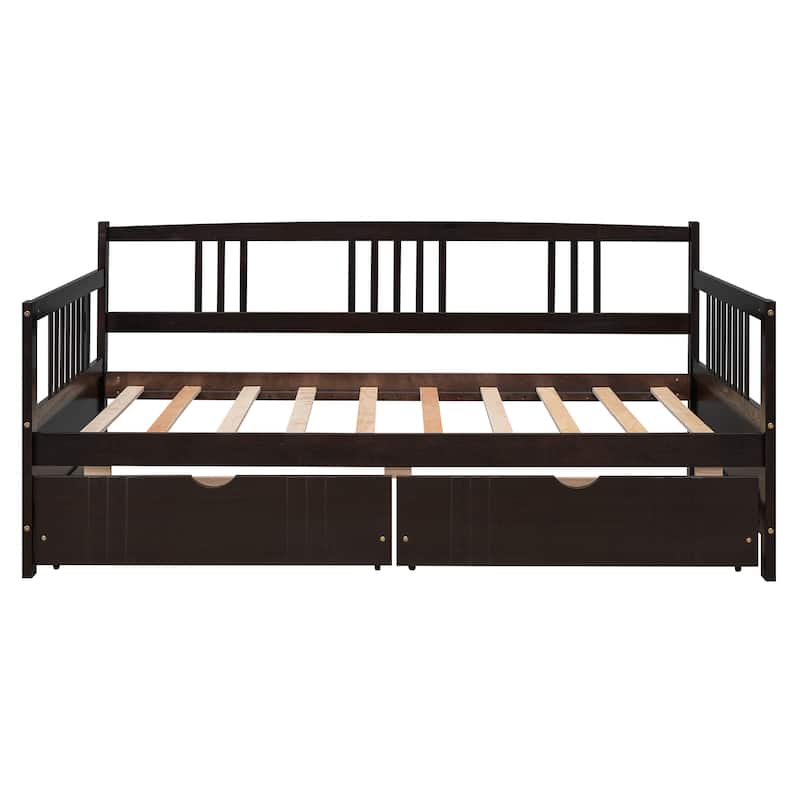 Daybed Wood Bed with Two Drawers