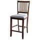 preview thumbnail 16 of 20, Farmhouse 24.8" Counter Height Chairs Slat Back Padded Wood Bar Stools - 21L×18W×35H