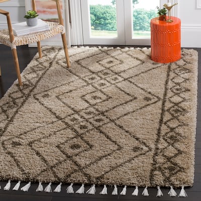 SAFAVIEH Moroccan Fringe Shag Spyrini 2-inch Thick Rug