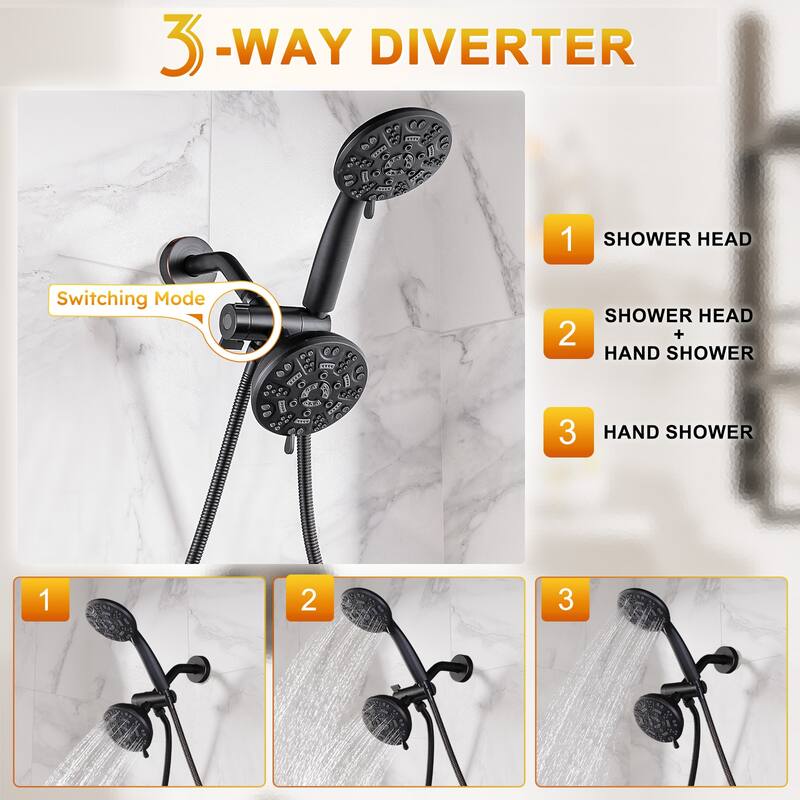 WOWOW Single-Handle 7-Spray Dual Shower Head Shower Faucet