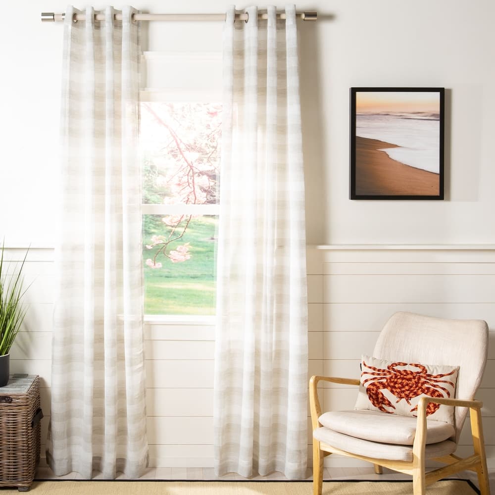 SAFAVIEH Nidelea Semi-Sheer Window Curtain Panel
