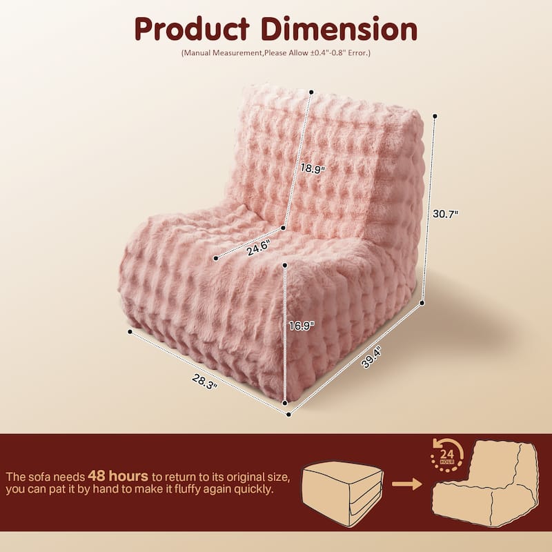 OVIOS Cloud-Like Plush Bean Bag Chair (Reinforced Pile Edition)