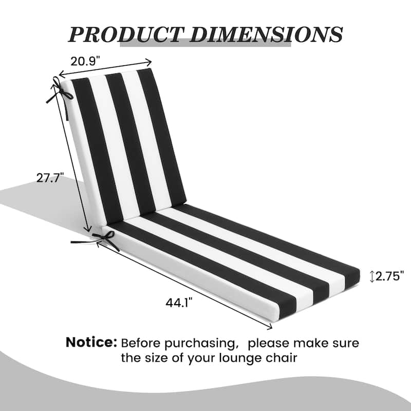 Pellebant Outdoor Patio Chaise Lounge Cushion