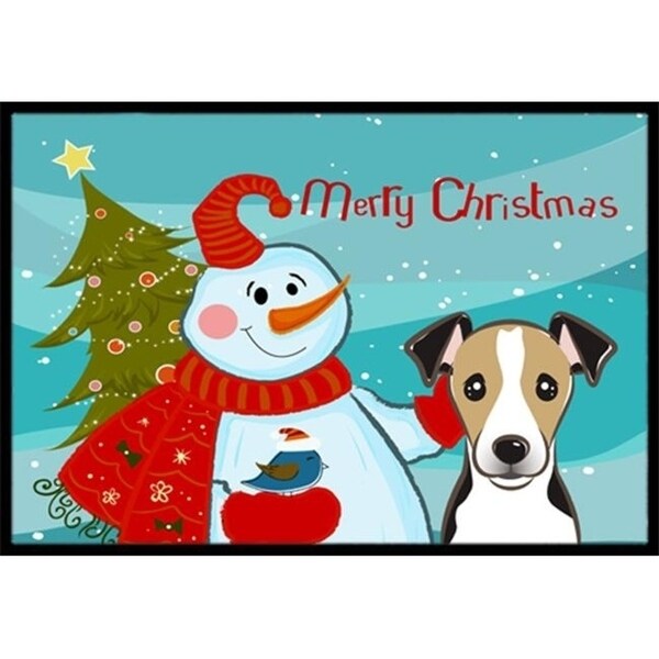 Carolines Treasures BB1881JMAT Snowman With Jack Russell Terrier Indoor & Outdoor Mat 24 x 36 in.