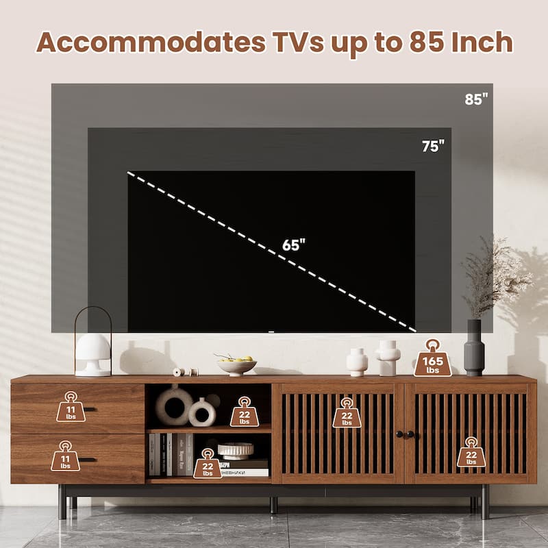 78 in with Deep Drawers TV Stand for TVs up to 85 in - n/a