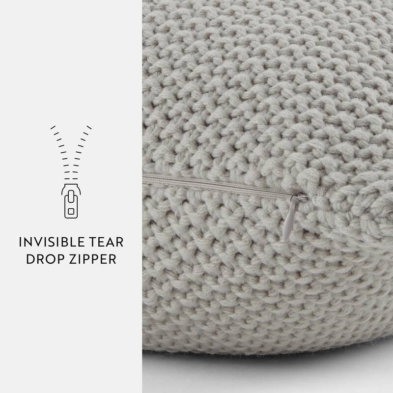 Seed Stitch Knit Acrylic Decor Throw Pillow