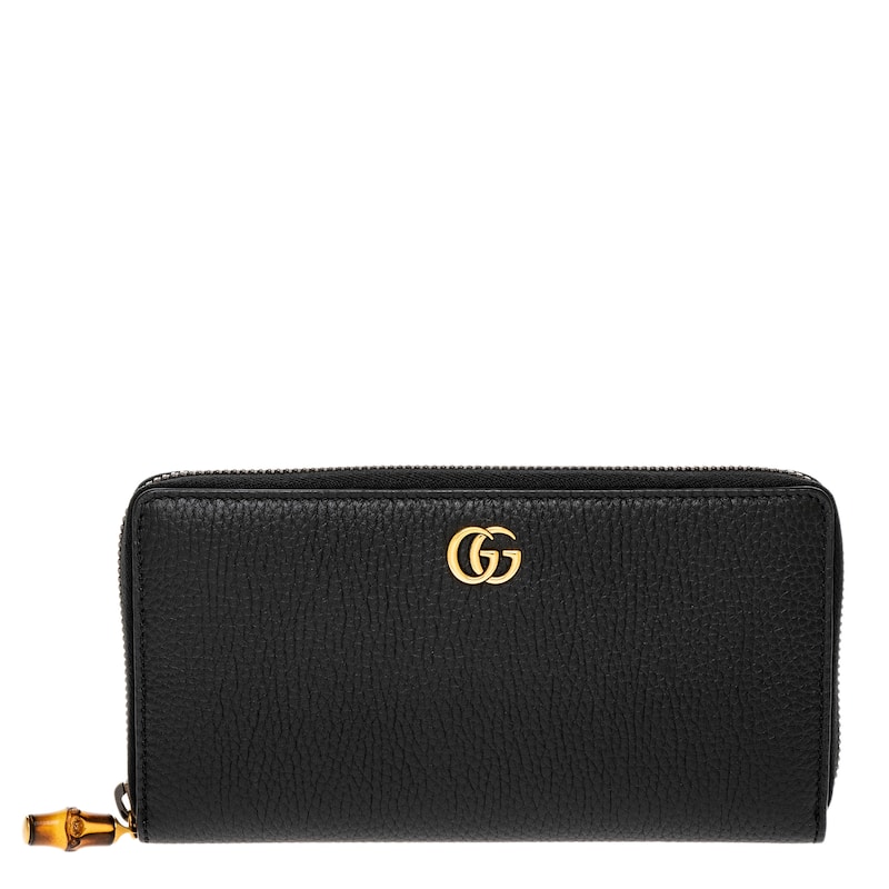 Gucci Zip Around Wallet with Bamboo - Black