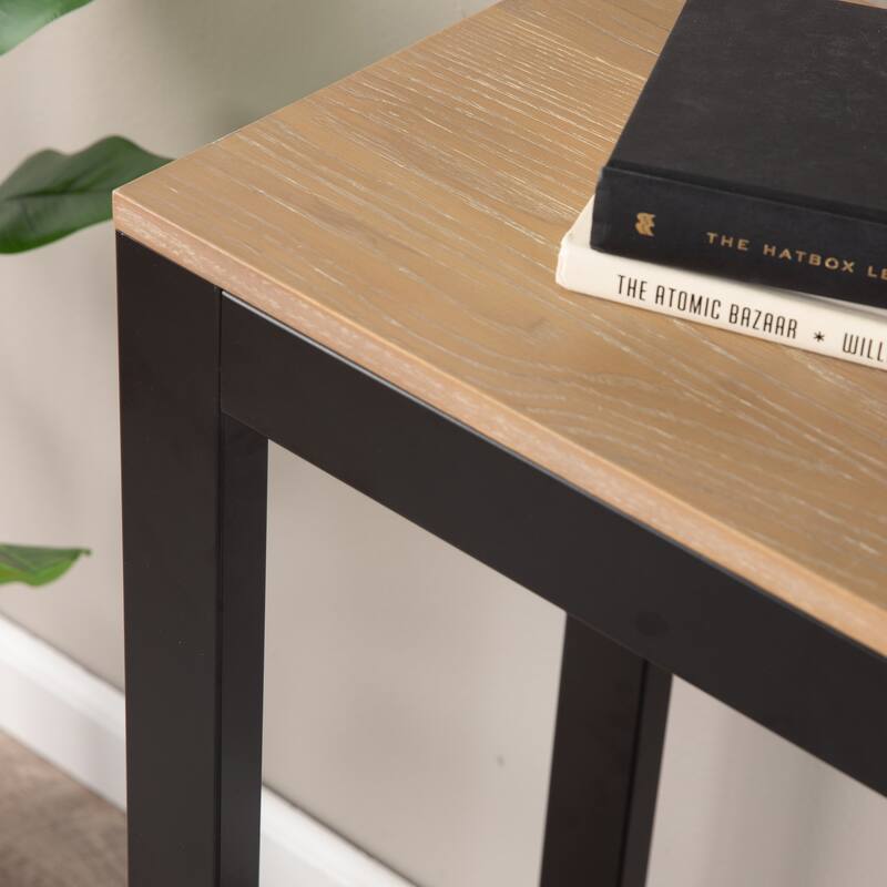SEI Furniture Lydock Color Block Black & Burnt Oak Console Table
