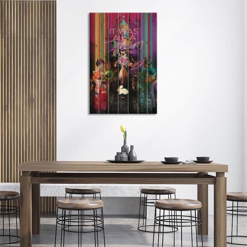 It Was All A Dream Print On Wood by David Loblaw - Multi-Color