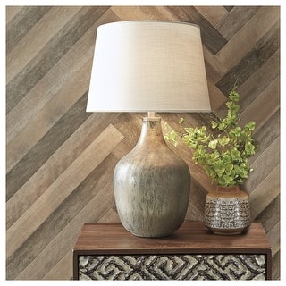 Mari Gray/Gold Finish Glass Table Lamp - 16.63" W x 16.63" D x 27.75" H