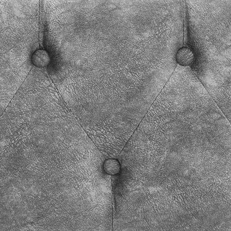 Mid-Century Linen Upholstered Daybed Platform Bed Frame with Storage Drawers, Button Tufted Back and Nailhead Trim Arms