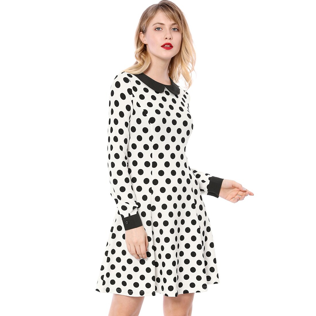 polka dot contrast dress