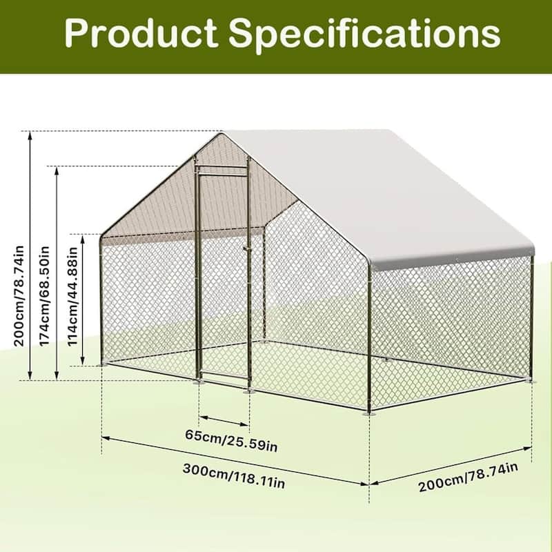 Large Metal Chicken CoopWalk-in Poultry Cage