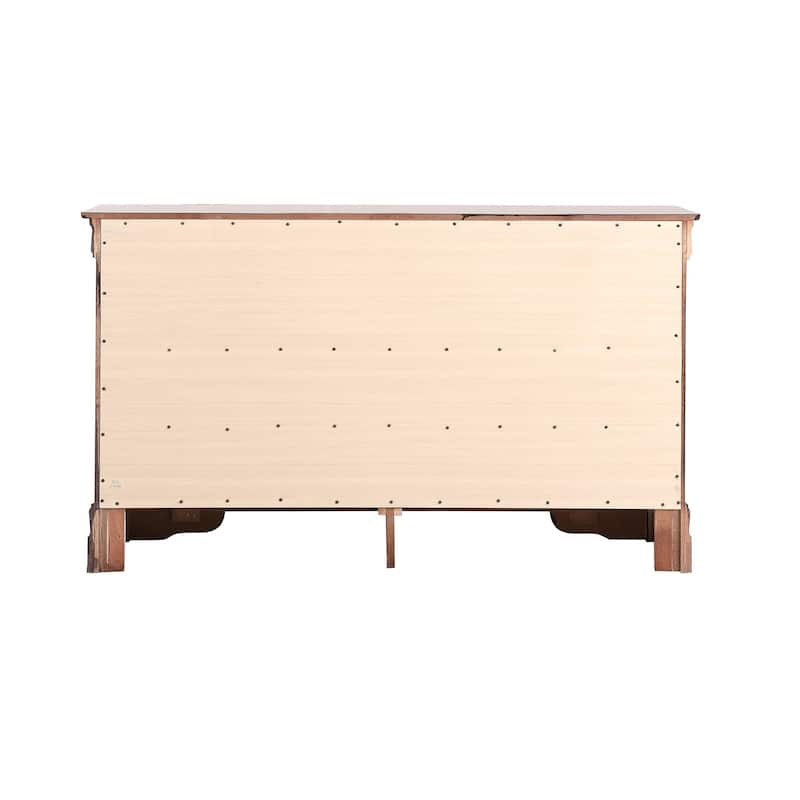 6-Drawer Wooden Bedroom Dresser - 57" - Brown