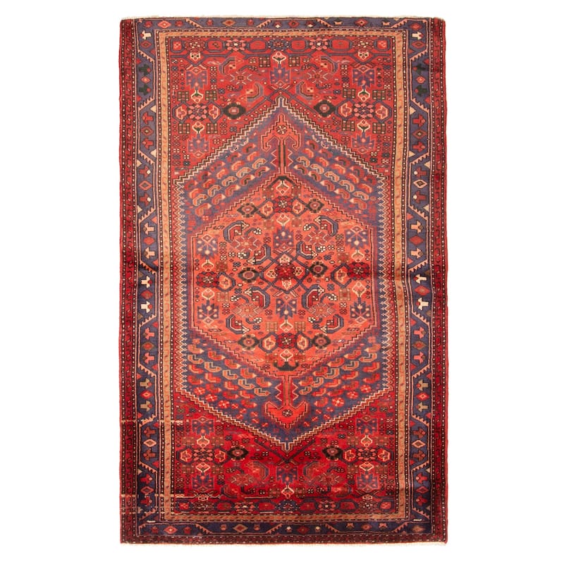 ECARPETGALLERY Hand-knotted Andelz Red Wool Rug - 4'2 x 6'9