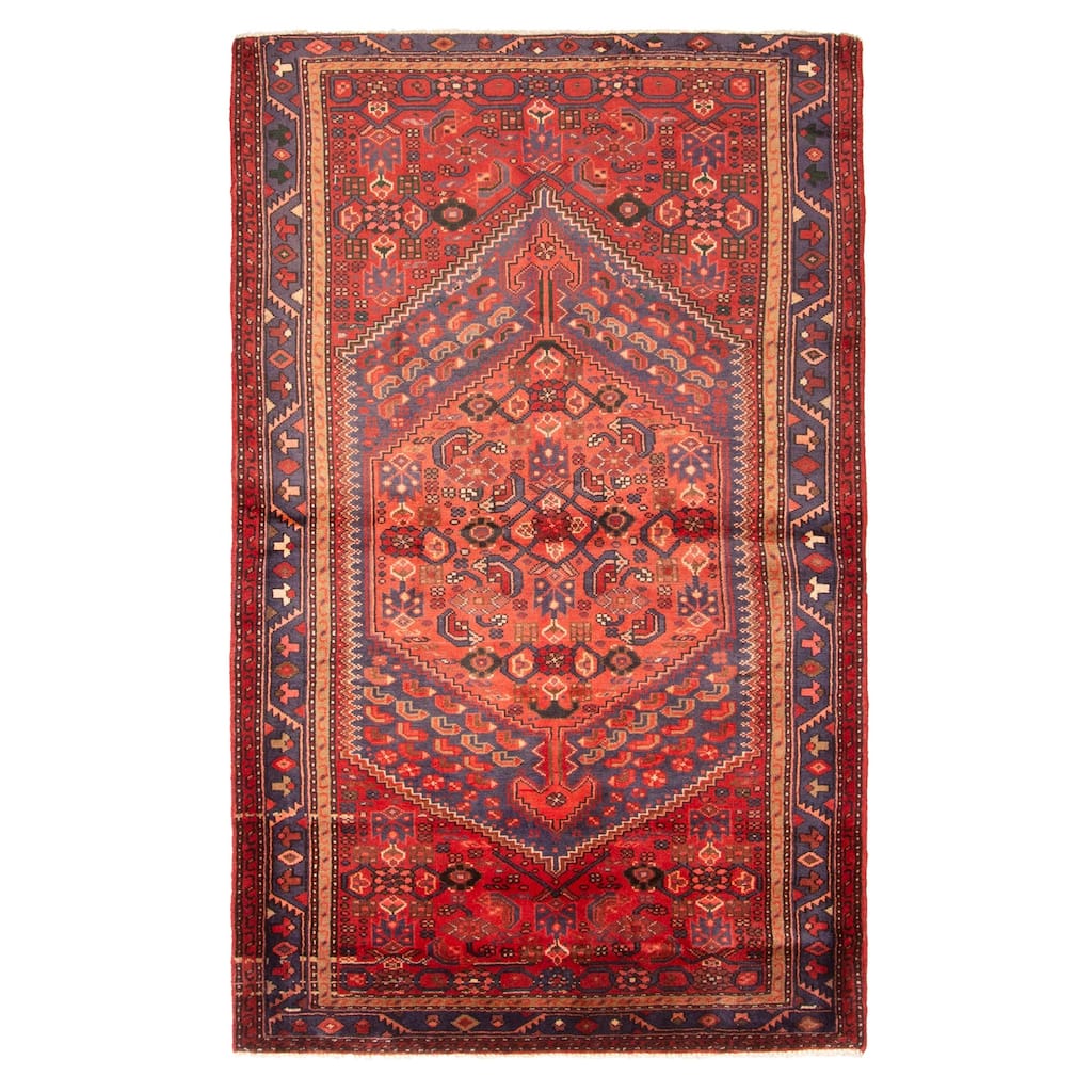 ECARPETGALLERY Hand-knotted Andelz Red Wool Rug - 4'2 x 6'9