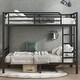preview thumbnail 10 of 22, Black Metal Bunk Bed Frame for Teens and Adults, No Box Spring Needed