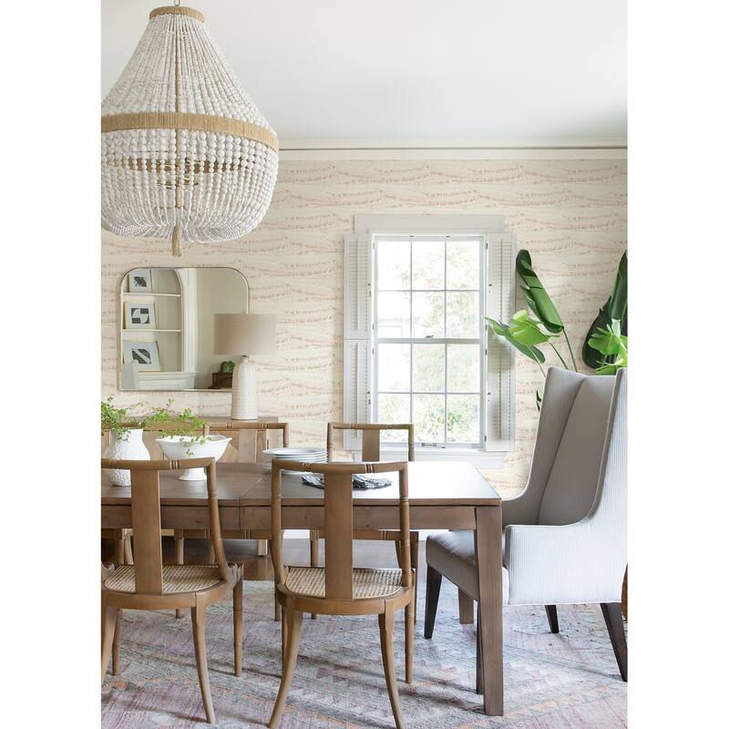 Chesapeake Rannell Peach Abstract Scallop Wallpaper