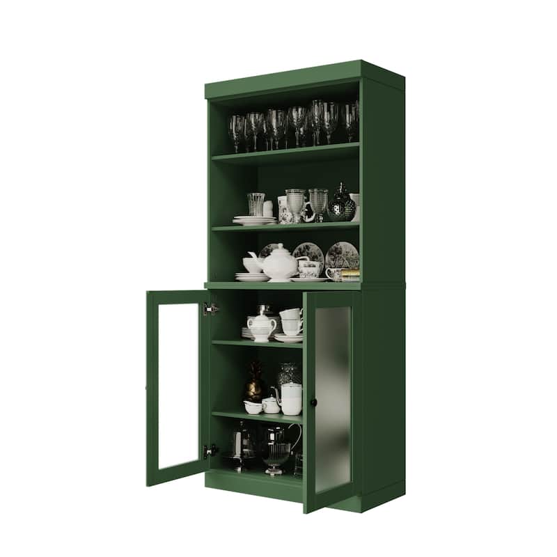 100% Solid Wood 32" Kitchen Pantry Cabinet with 2 Doors by Palace Imports