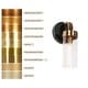 preview thumbnail 9 of 7, Modern 1-Light Black Gold Cylinder Glass Armed Wall Sconce Dimmable Vanity Light - 4.7" L x 5.5" W x 10" H