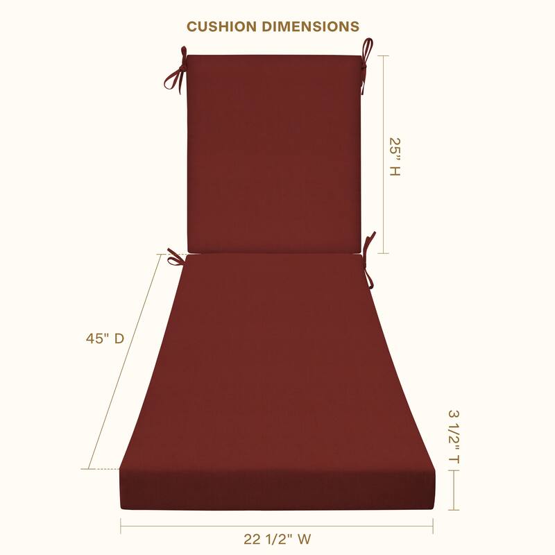 Textured Chaise Lounge Cushion - 22.5" wide x 70" long x 45" deep x 3.5" thick