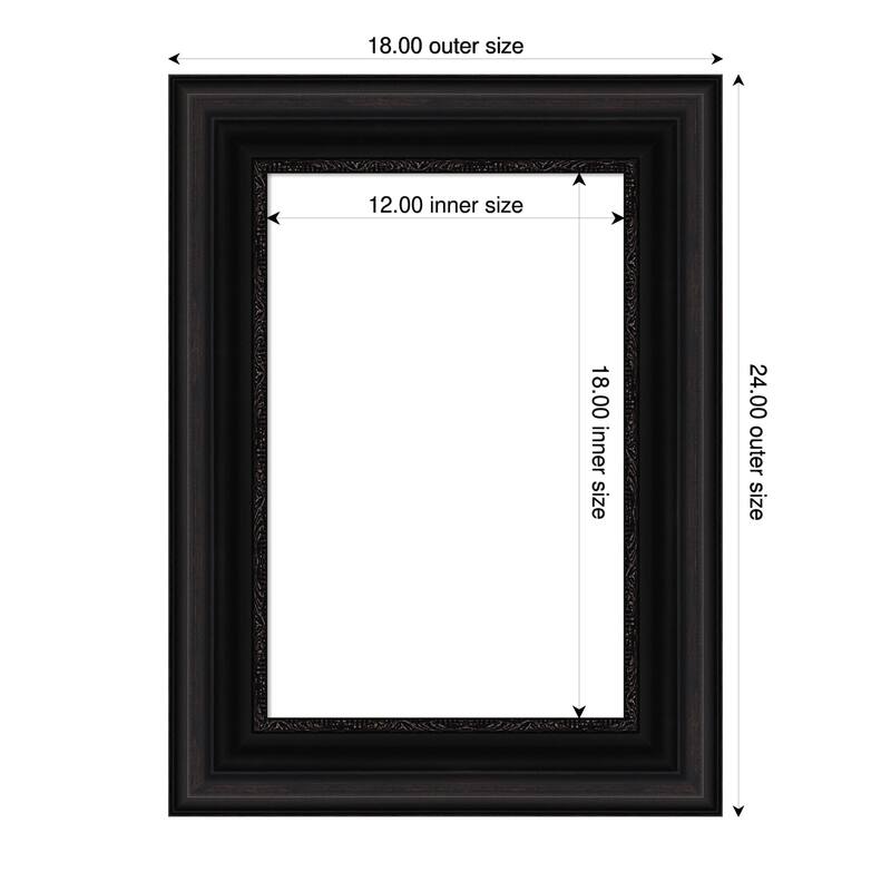 Amanti Art Parlor Black Framed Dry Erase Magnetic Board - 18 x 24 in - Parlor Black