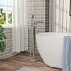 preview thumbnail 1 of 16, Freestanding Bathtub Faucet Waterfall Tub Filler Brushed Nickel Floor Mount Brass Bathroom Faucets with Hand Shower Brushed Nickel