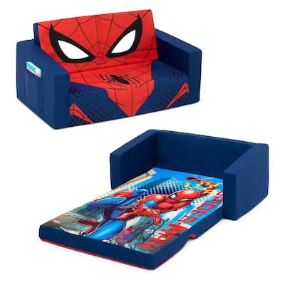 Spider-Man Cozee Flip-Out Sofa - 2-in-1 Convertible Sofa to Lounger for Kids by Delta Children