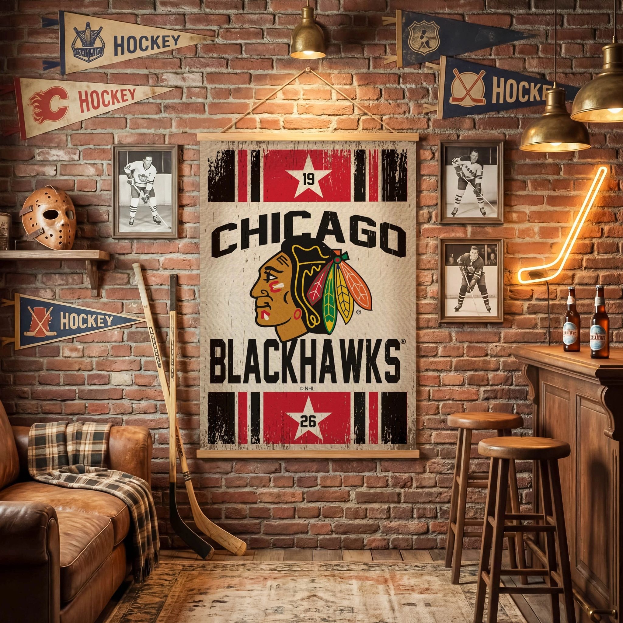 Chicago Blackhawks Canvas Wall Tapestry
