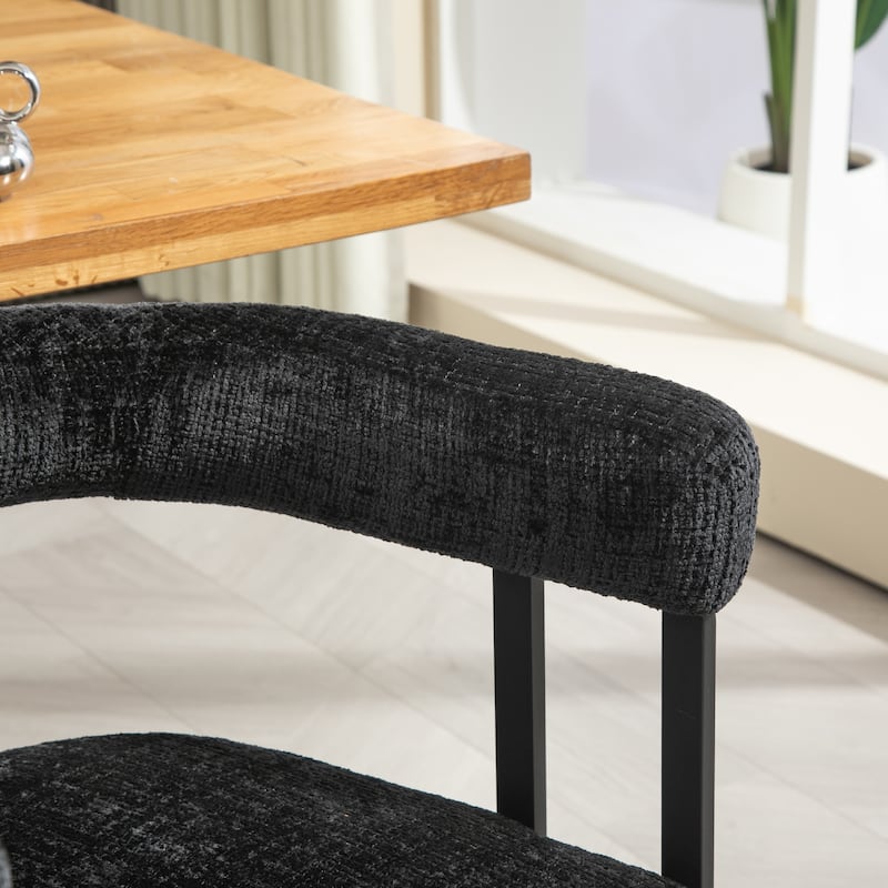 Contemporary Designed Velvet Fabric Upholstered Accent/Dining Chair/Barrel Side Chairs Kitchen Armchair for Living Room set of 2