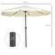 preview thumbnail 3 of 39, Outsunny 9ft Patio Umbrella with Push Button Tilt and Crank, Ruffled Outdoor Market Table Umbrella with Tassles and 8 Ribs