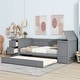 preview thumbnail 16 of 28, Twin Size Daybed Trundle Bed Pine Wood Bed Frame for Kids Teens Grey - Twin