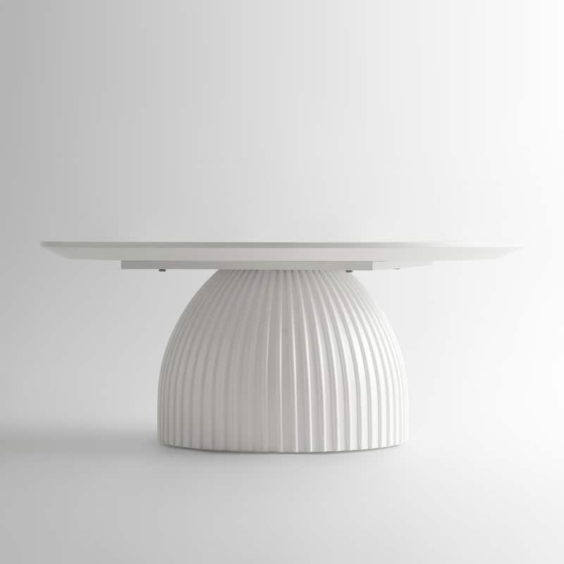 Round Coffee Table Solid Wood Base