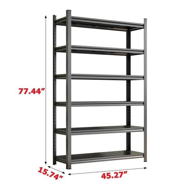 Garage Storage Rack, 6-Story Metal Shelves, Adjustable Basement Storage Rack