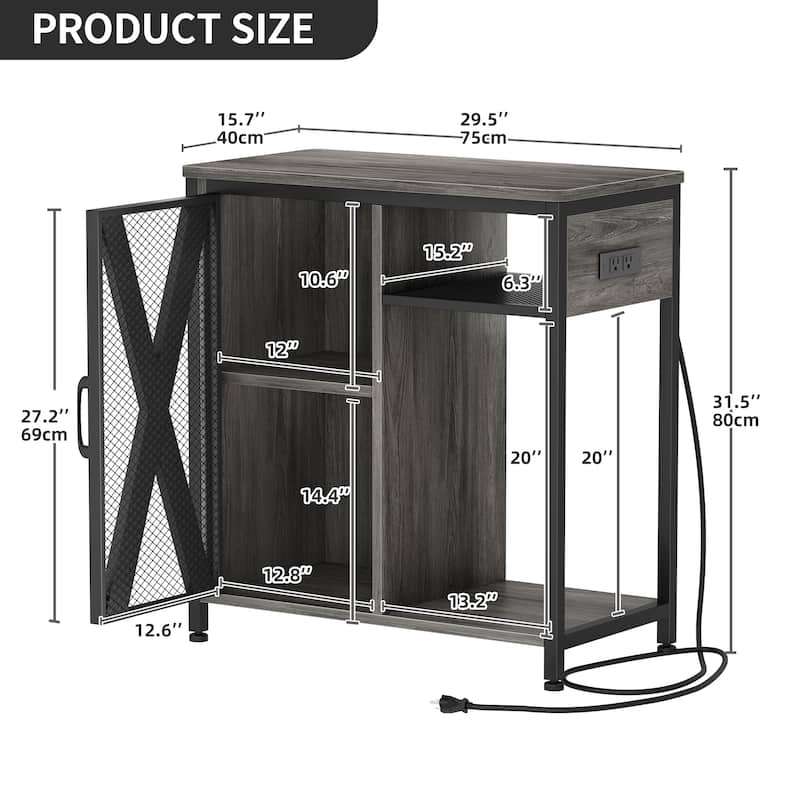 Moasis Aquarium Stand with Power Outlets and 7 Color RGB Light,Fish Tank Stand with Storage Cabinet