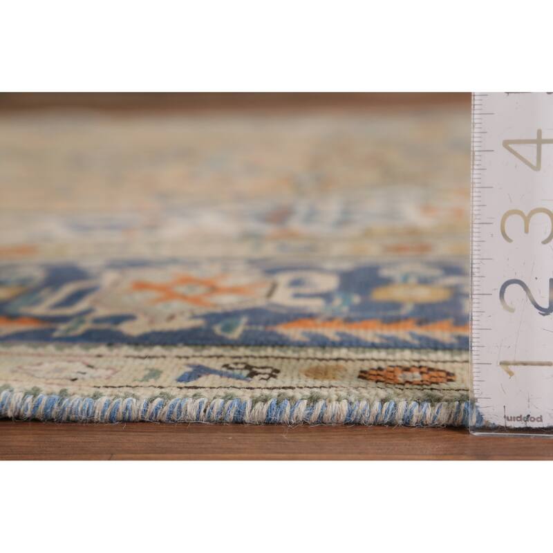 Hand Knotted Oriental 100% Wool Carpet Traditional Geometric Brown Tabriz Area Rug - 11' 0'' X 7' 11''