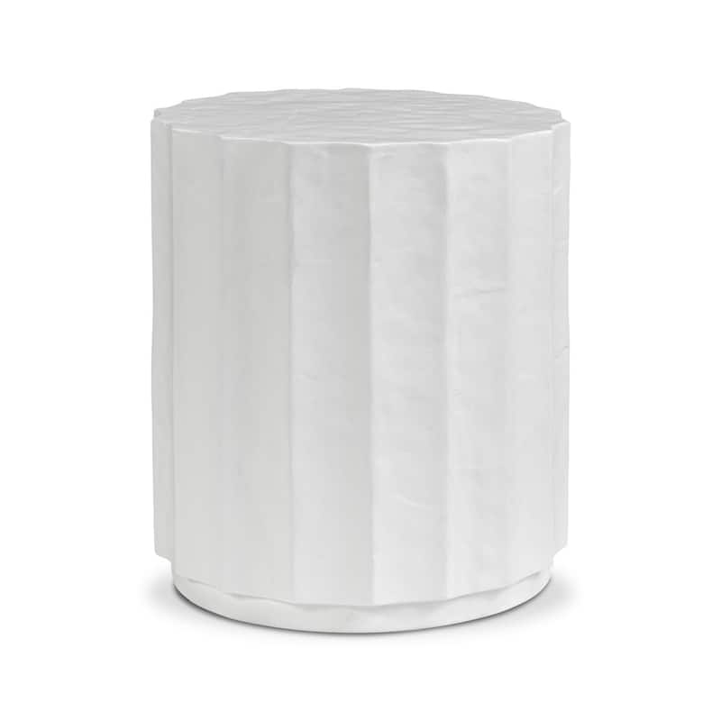 Poly & Bark Kavala Hand-Crafted Fluted Textured Cement Side Table