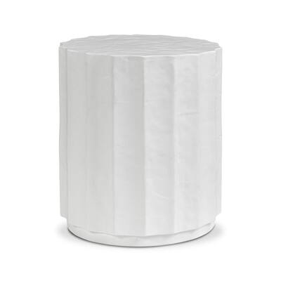 Poly & Bark Kavala Hand-Crafted Fluted Textured Cement Side Table