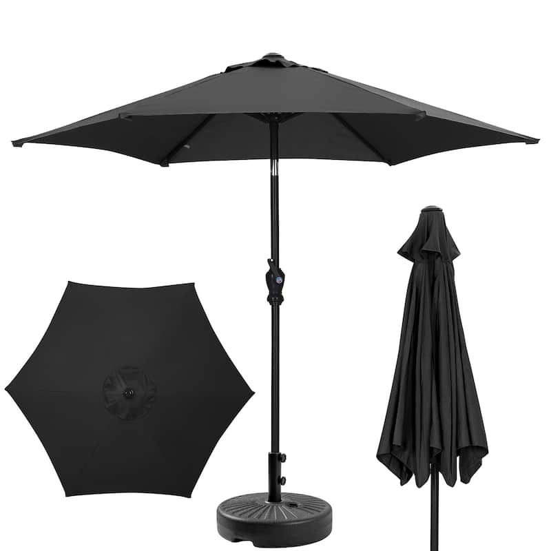 Ainfox 7.5ft Patio Umbrella with Base Outdoor Umbrella